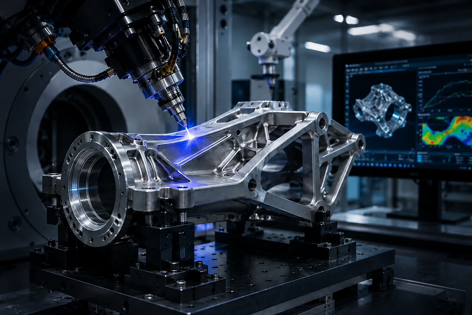 Metallbauteile in einer Anlage zur industriellen Oberflächenbehandlung