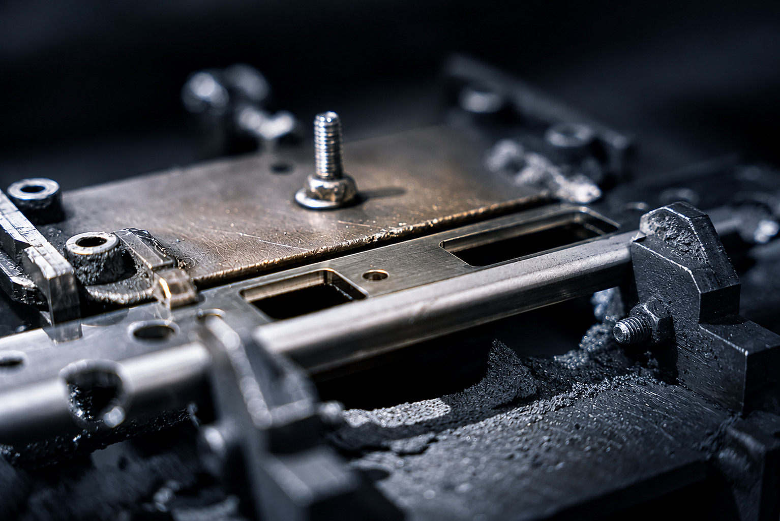 Metallbauteil in einer Bearbeitungsvorrichtung bei ACROSS Solutions in Metal