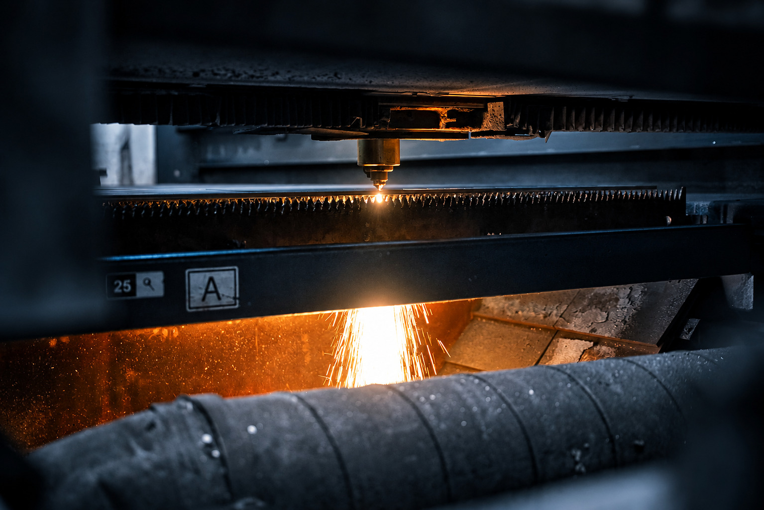 Laserschneiden eines Metallblechs bei ACROSS Solutions in Metal