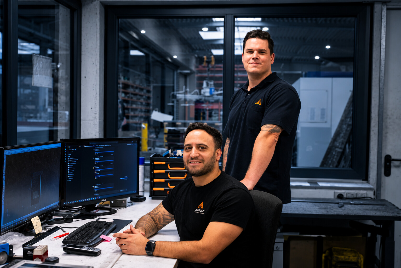 Mitarbeiterteam von ACROSS Solutions in Metal am Arbeitsplatz.