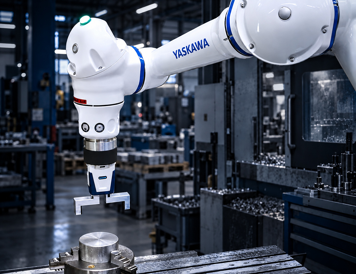 YASKAWA Cobot in der Werkstatt von ACROSS Solutions in Metal